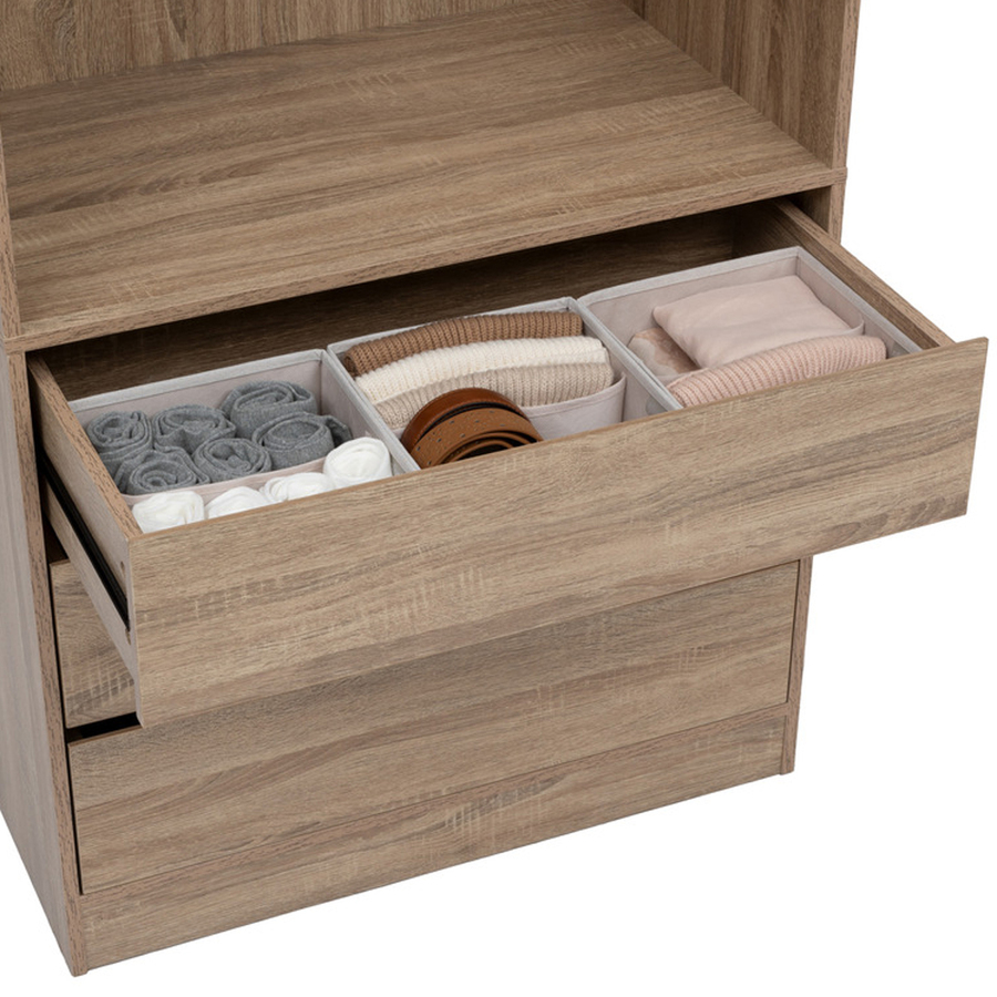 Rangement tiroir 2 compartiments, beige Dressy +