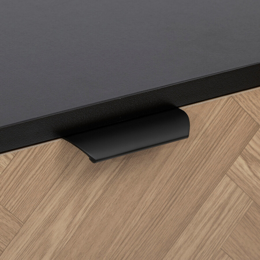 Buffet 2 portes 3 tiroirs, effet pin naturel Chevrons