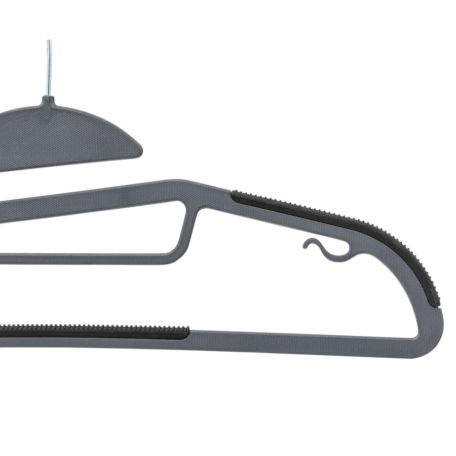 Lot de 8 cintres antidérapants avec encoches, gris Hang'up