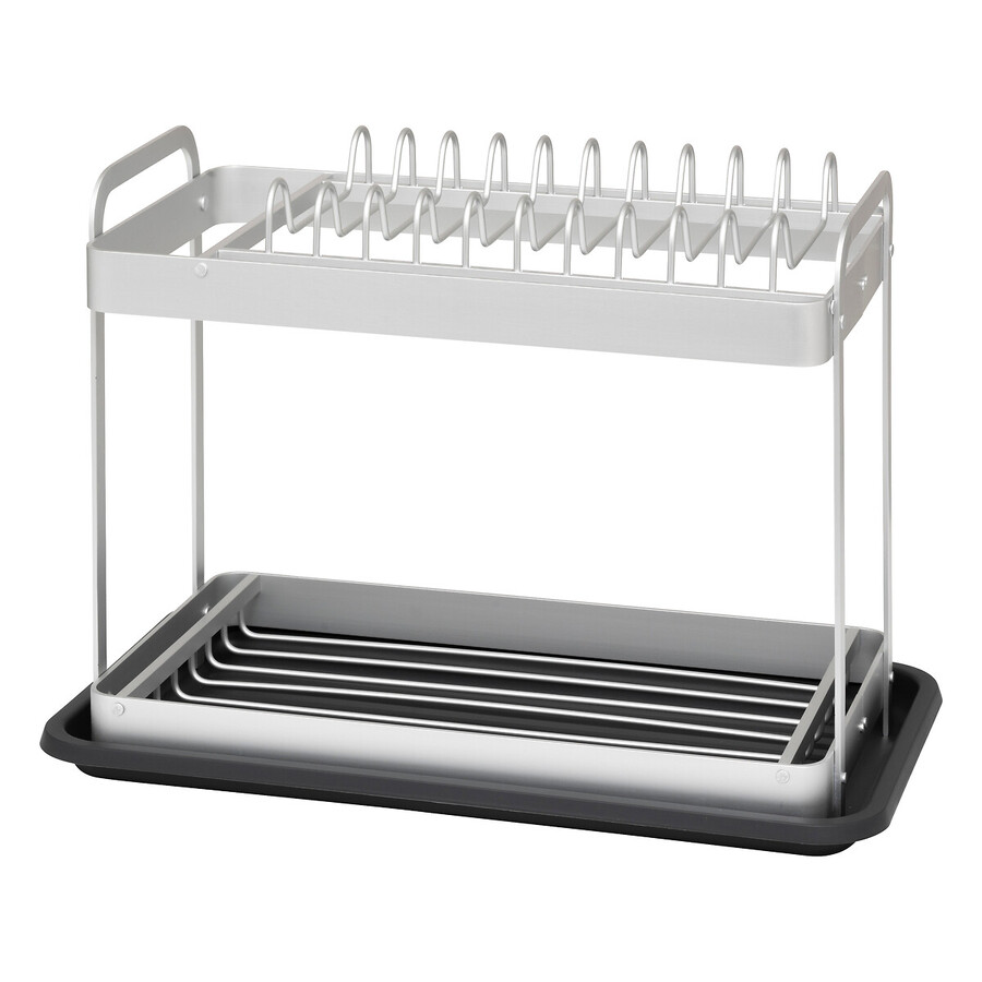 Égouttoir 2 niveaux, gris 