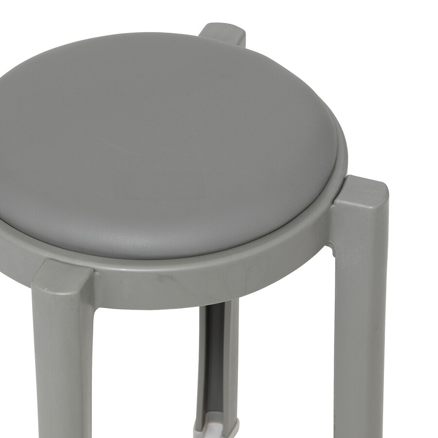 Tabouret empilable plastique, gris Plasta