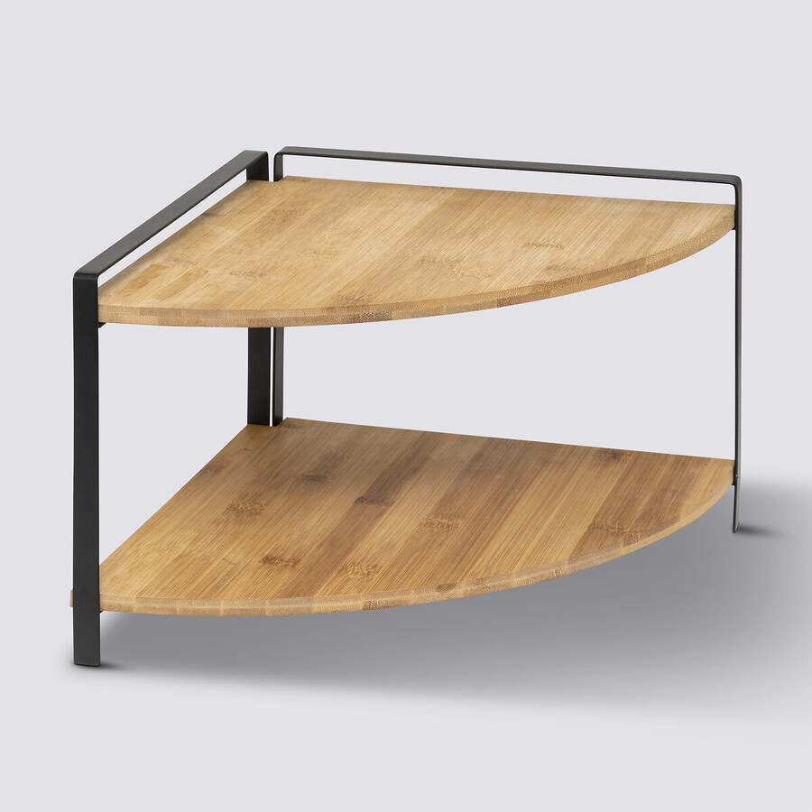 Etagère d'angle 2 niveaux, noir Ordera