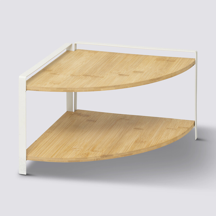 Etagère d'angle 2 niveaux, blanc Ordera