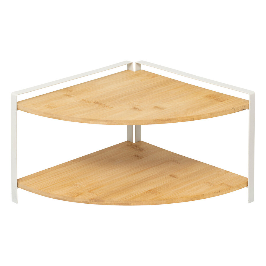 Etagère d'angle 2 niveaux, blanc Ordera