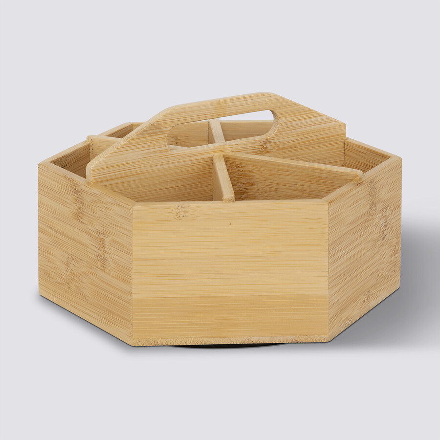 Organisateur à thé rotatif, bambou