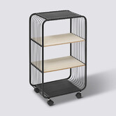 Etagère 3 niveaux, métal et bois, beige 