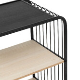 Etagère 3 niveaux, métal et bois, beige 