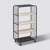 Etagère 4 niveaux, métal et bois, noir 