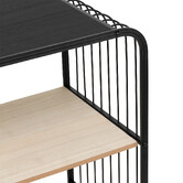 Etagère 4 niveaux, métal et bois, noir 