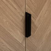 Cabinet 2 portes, effet pin naturel et noir Chevrons