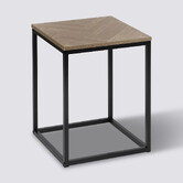 Bout de canapé, effet bois clair Chevrons