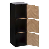 Etagère 3 cases, effet bois et noir Chevrons