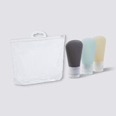 3 tubes en silicone avec trousse de rangement 