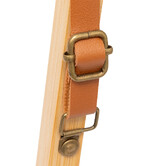 Miroir mural avec lanière cuir, 45x35cm, bambou 