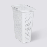 Panier à linge, plastique, 42l - blanc 
