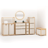 Banc de rangement avec 2 paniers, bambou Tidy box