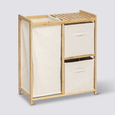 Meuble étagère avec panier et 2 paniers, bambou Tidy box