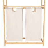 Etagère avec 2 sacs à linge, bambou Tidy box