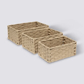 3 paniers tressées, beige Tresse