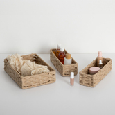 3 paniers tressées, beige Tresse