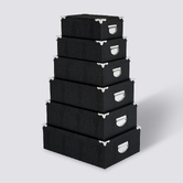 6 boîtes de rangement coin métal, noir Box'