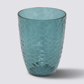 Verre à eau martelé, bleu pétrole Estiva