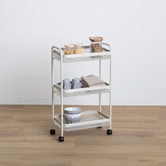 Desserte à roulette 3 niveaux, beige Mayaj