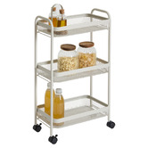 Desserte à roulette 3 niveaux, beige Mayaj