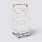 Desserte à roulettes 3 niveaux, beige Mayaj