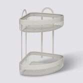 Etagère d'angle 2 niveaux, beige Mayaj