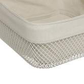 Corbeille à pain, métal et coton, 25,5cm - beige Mayaj