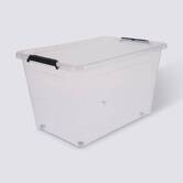 Boite de rangement plastique 60l, transparent Clip n' box