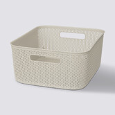 Panier en plastique 11l, lin Crochy
