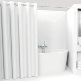 Rideau de douche 180x200cm, gris Colorama entrée de gamme