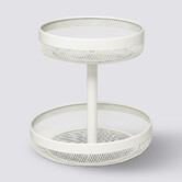 Corbeille 2 niveaux en métal, beige Mayaj