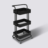 Desserte à roulettes 3 niveaux, noir Black edition