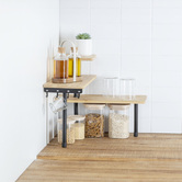 Etagère d'angle 3 niveaux, beige 