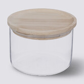 Bocal verre avec couvercle hermétique hévéa, 0,3l Hermet