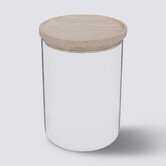 Bocal verre avec couvercle hermétique hévéa, 1,6l Hermet