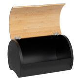 Boite à pain métal et bambou 32 cm, noir 