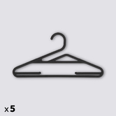 Lot de 5 cintres fins antidérapants, noir Hang'up