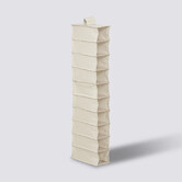 Rangement chaussures 10 cases avec panier, beige Dressy +