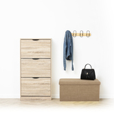 Pouf de rangement 2 places 76x38 cm, toile de jute