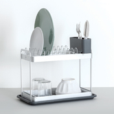 Égouttoir 2 niveaux, gris 