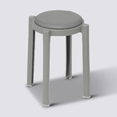 Tabouret empilable plastique, gris Plasta
