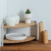 Etagère d'angle 2 niveaux, blanc Ordera