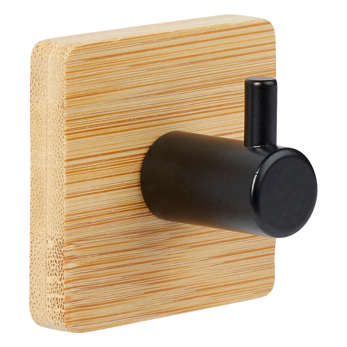 Lot de 2 patères adhésives 1 tête métal et bambou Stiky