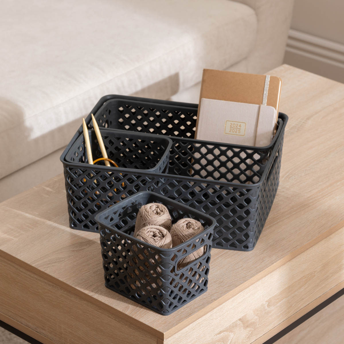 4 paniers, gris anthracite