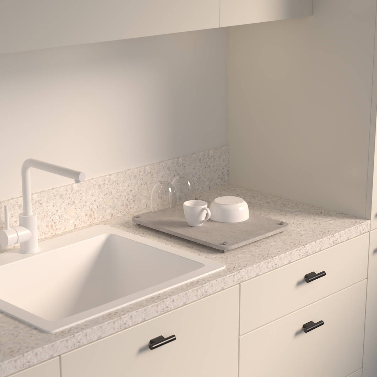 Tapis diatomite 40x30 cm, gris