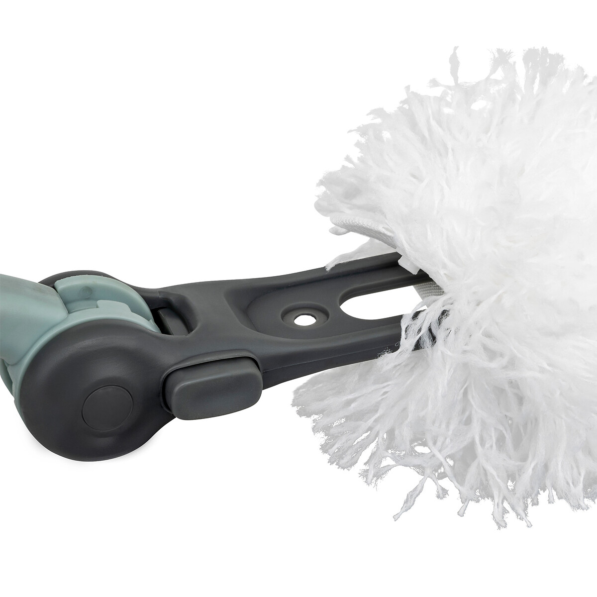 Plumeau orientable avec manche téléscopique, gris 